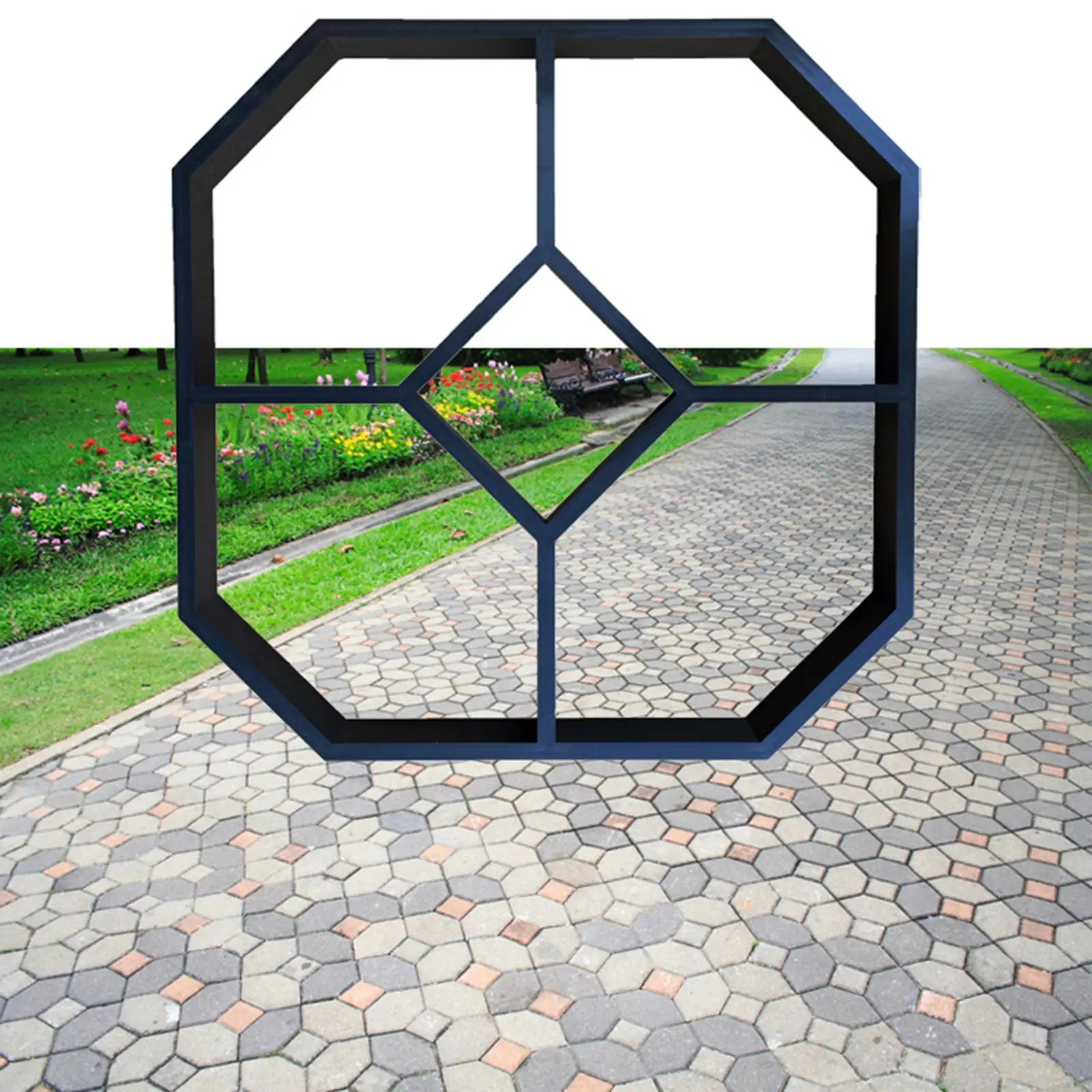 Wood Grain Paving Cement Brick Pavement , L, 15.74x15.74x1.57inch