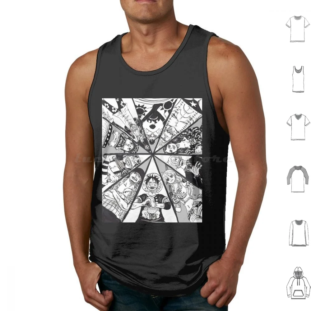 Mugiwara Tank Tops Print Cotton Mugiwara Luffy Zoro Manga Sanji Anime Monkey D Luffy Nami Pirates Chopper Robin Hat Brook