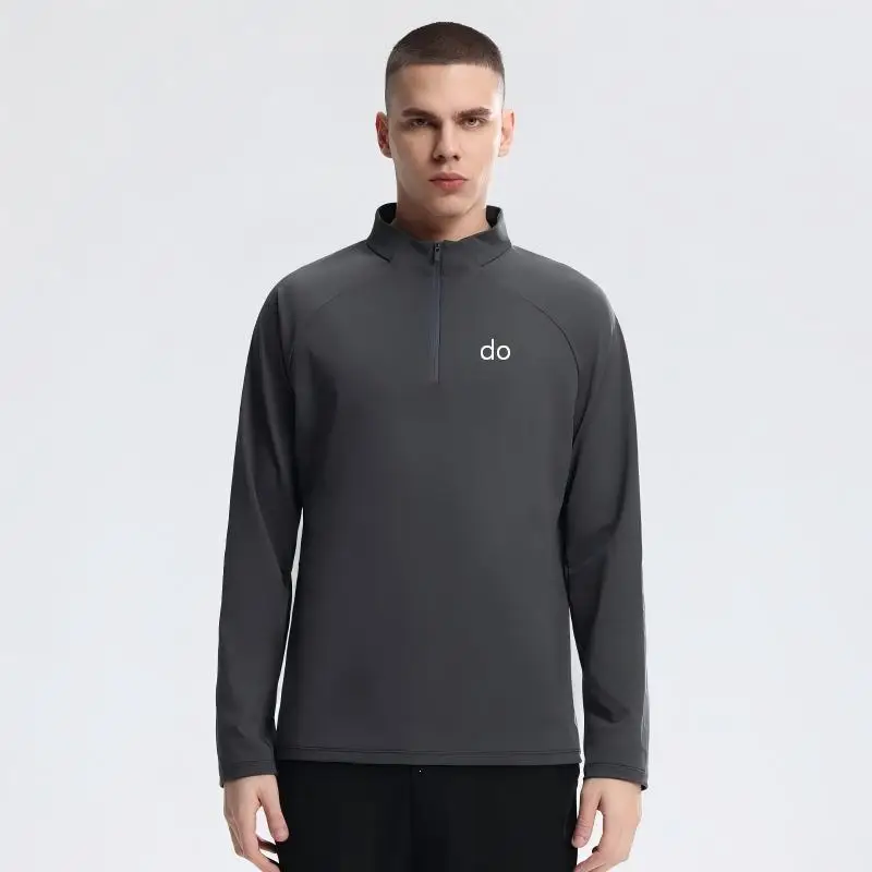 2026 New Style Men's Half Zipper Sports Speed Drying Clothes Outdoor Sweating Hoodie Stand Collar Long Sleeve Sports Top