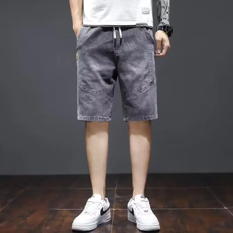 

Men's Summer Thin Loose Workwear orts 5 Minutes Casual Mid-Length Jeans Trendy Brand Loose Straight Leg Jeans Casual Sle