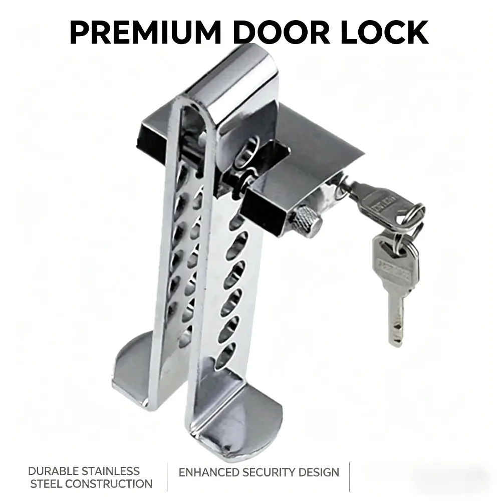Universal Car Brake Clutch Pedal Lock Portable Stainless Steel Anti-Theft Security Device for Manual Automatic Cars SUV Van