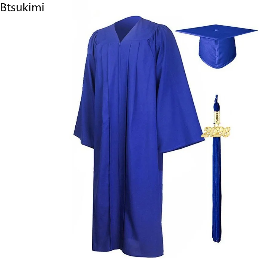 Graduation Gown and Cap Set  Academic Regalia for High School & College Students Formal Graduation Ceremony Performance Attire