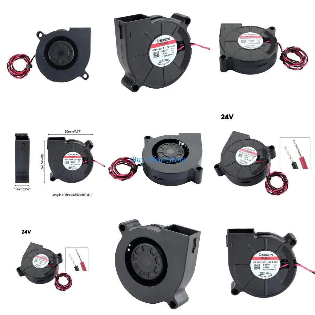

20CE Powerful 5015 24V Fan Printer Cooling Fan Reliable Performance Blower Fans for Office Home Use 300mm Cable