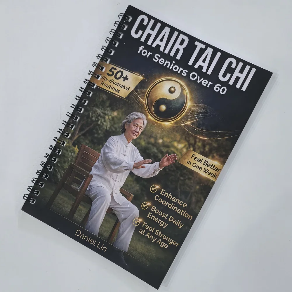 Chair Tai Chi Practice Book for Seniors & Beginners Spiral-Bound Martial Arts Exercise Manual with Progressive