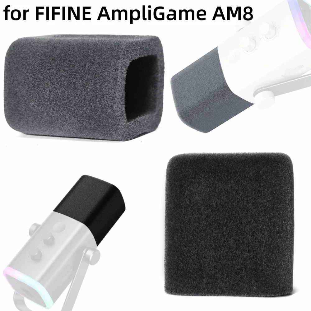 1pcs Replacement Mic Windscreen Cover Noise Reduction Windproof Pop Filter Cover Flocked Sponge Foam for FIFINE AmpliGame AM8