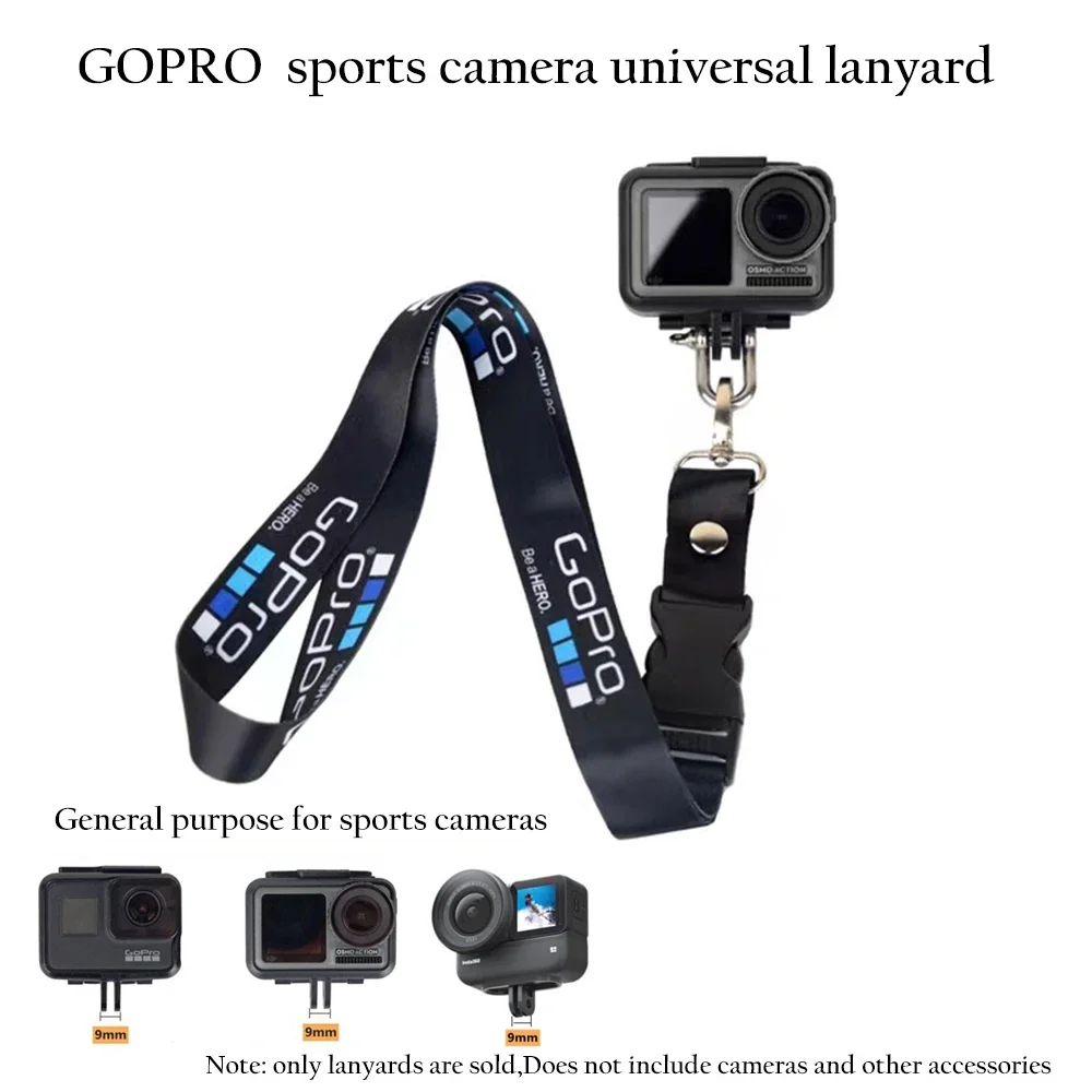 GoPro – sangle de caméra d'action 10 9 8, lanière de cou amovible à boucle à dégagement rapide pour Insta360 One RS/R, accessoire