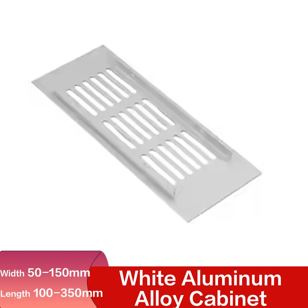 1Pcs White Aluminum Alloy Cabinet Air Vent Ventilator Grille Decor Cover Closet Hardware Accessories Width 50-150mm L100-350mm