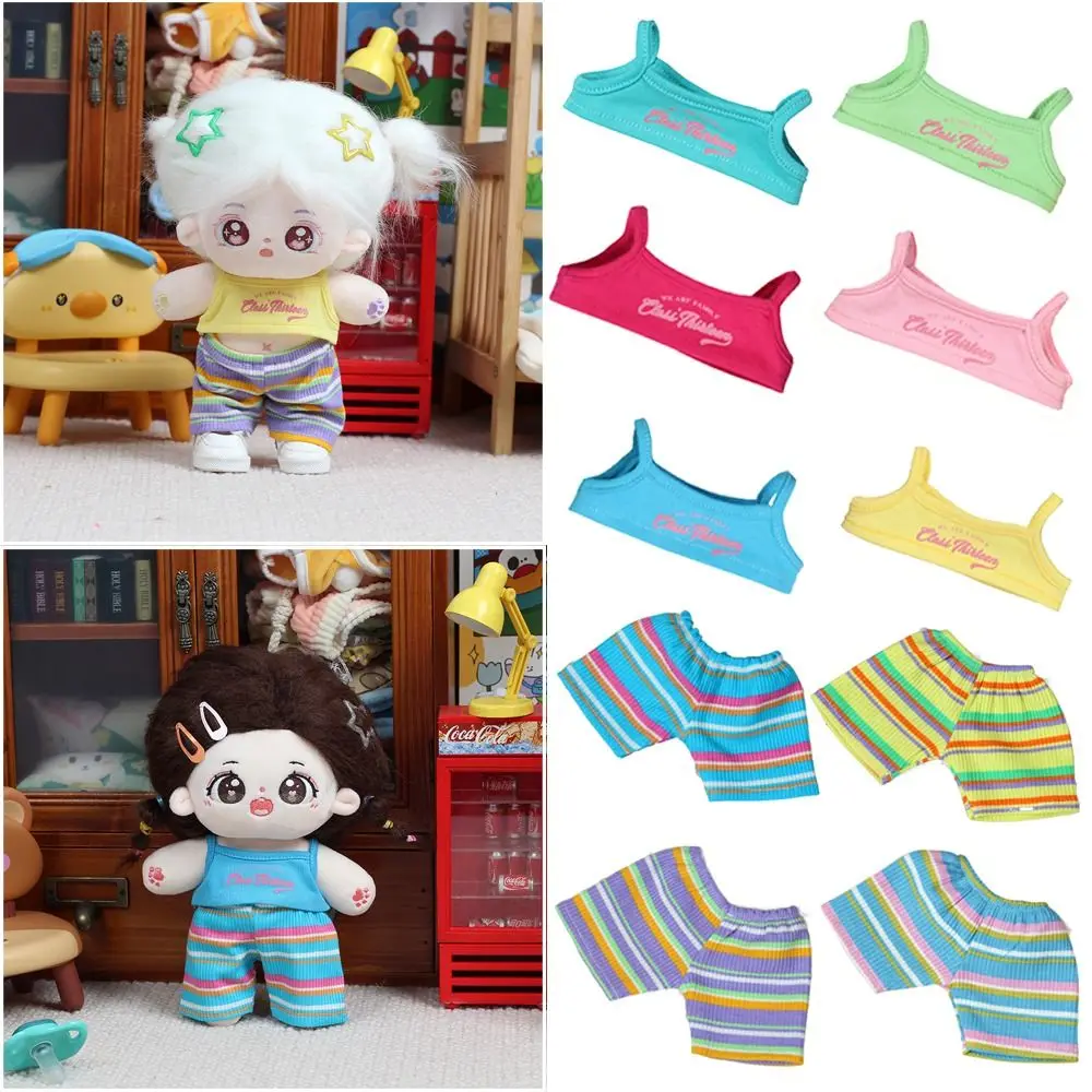 20CM Doll Clothes Multicolor Dolls Accessories Sling Yoga Pants Suit Cosplay Changing Dress Game Miniature Dopamine Trousers Set