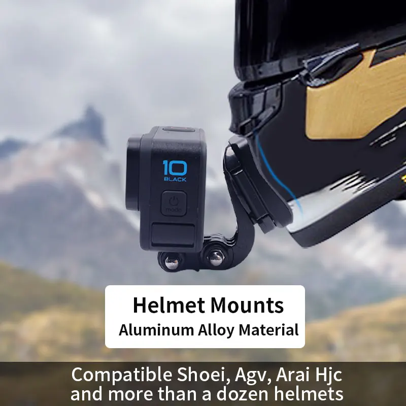 Alumínio Chin Action Camera Suportes para Capacete de Motocicleta, Premium Customized, GoPro Acessórios, Shoei Agv, Arai, Go Pro Helm