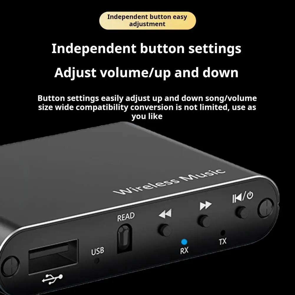 Converter High-fidelity 2-in-1 Bluetooth Transmitter Receiver with Remote Control for Wireless Stereo Audio Streaming Compact