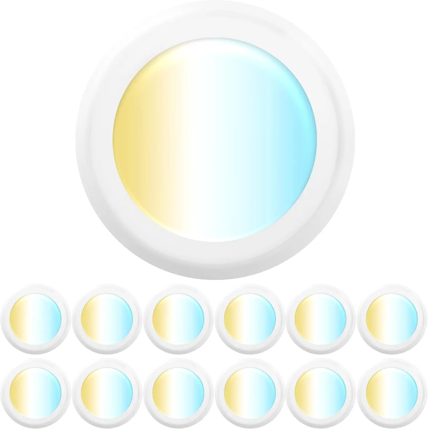 

6 Inch LED Disk Lights, Flush Mount Recessed Ceiling Lighting, 1500 LM, Dimmable, Wet Rated, Selectable CCT 2700K-6000K