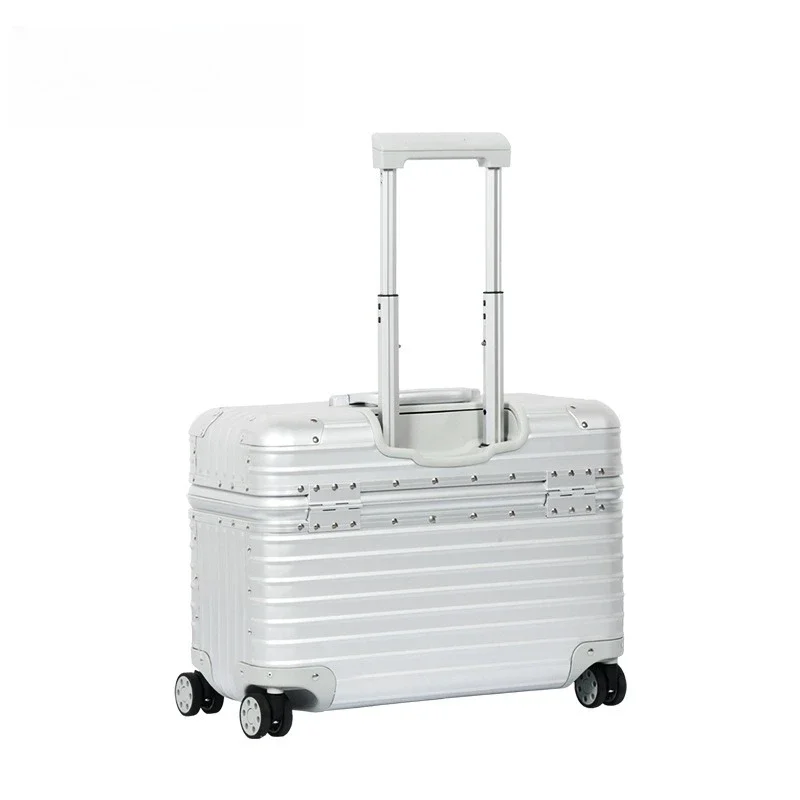 

2025 All-aluminum Upper Clamshell Trolley Case Computer Boarding Case Small Business Suitcase Toolbox Hardware 18 Inches 567