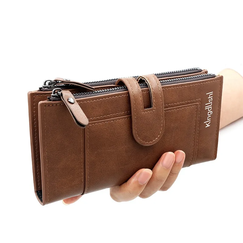 

Новый женский длинный кошелек, модный европейско-американский кошелек для телефона, клатч из искусственной кожи с множеством отделений для карт и монет.