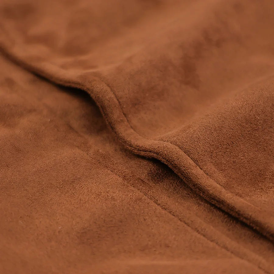 Vintage-Jacke aus massivem Kunstwildleder mit Reißverschluss für Damen, modisch, elastische Taille, Taschen, Reverskragen, locker geschnittener Mantel, Damen-Alltags-Street-Outfit. – Detail 27