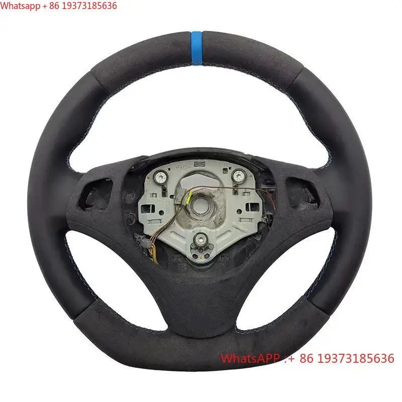For Automotive Interior Smooth Leather Microsuede Steering Wheel M Performance for BMW E90 E92 E93 Car Steering Wheel