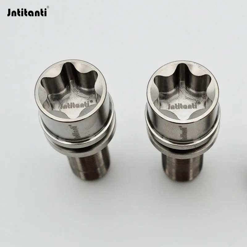 Jntitanti Gr5 titanium wheel bolt lug screw M14x1.5x28-45mm Torx with free Ball washer for VW Auid Skoda