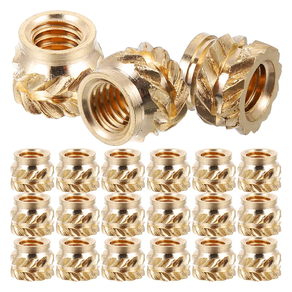 

130Pcs Brass Knurled Heat Set Inserts for 3D Printing Plastic Parts Threaded Embedment Nuts Female Thread Inserts Hardware