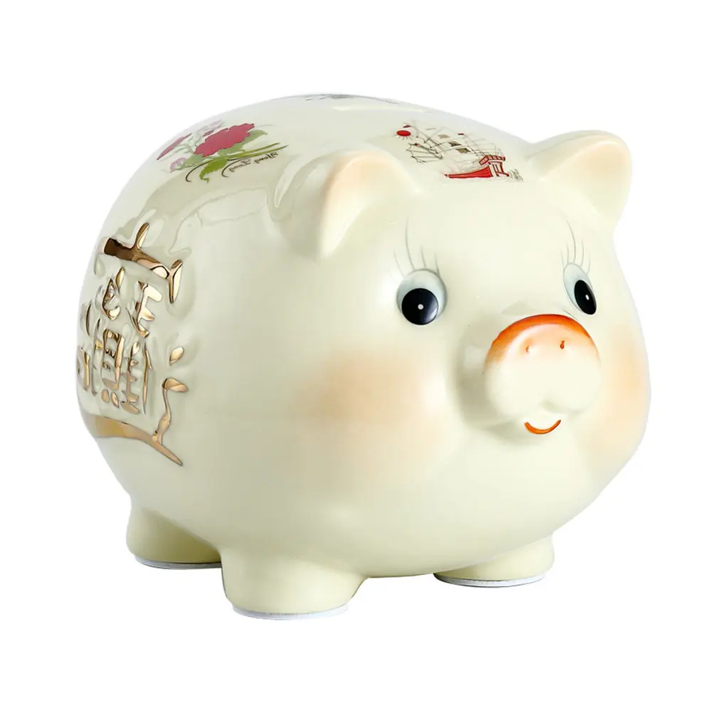 

Керамическая копилка в форме свиньи ручной работы, 8 дюймов, большая емкость для монет, для дома, рабочего стола, гостиной, идея подарка для детей