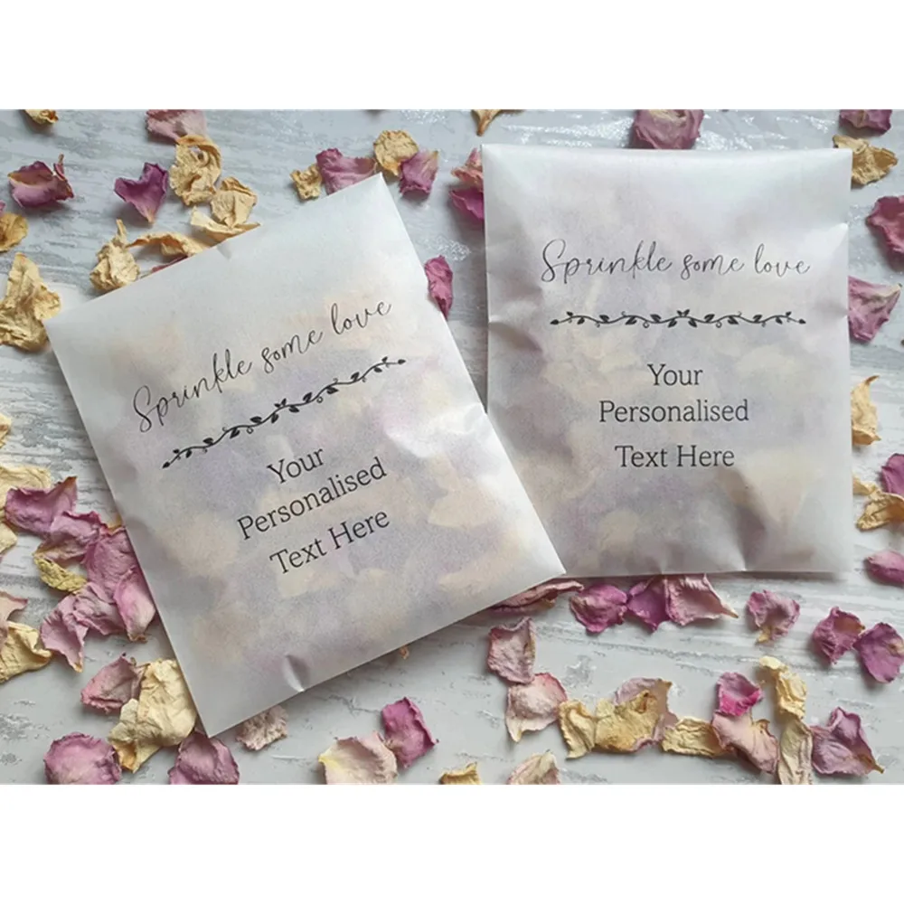 25PCS Biodegradable Confetti. Personalised Printed Pre filled packets. Wedding confetti. Petal confetti. Confetti Packets. Confe