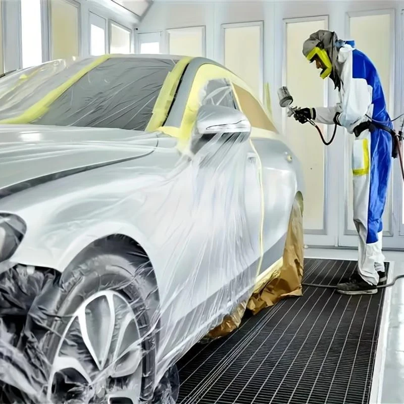 Pré-arracado filme de mascaramento pintores folha de plástico filme fita pintura do carro filme de mascaramento pintura automotiva cobrindo fitas de móveis