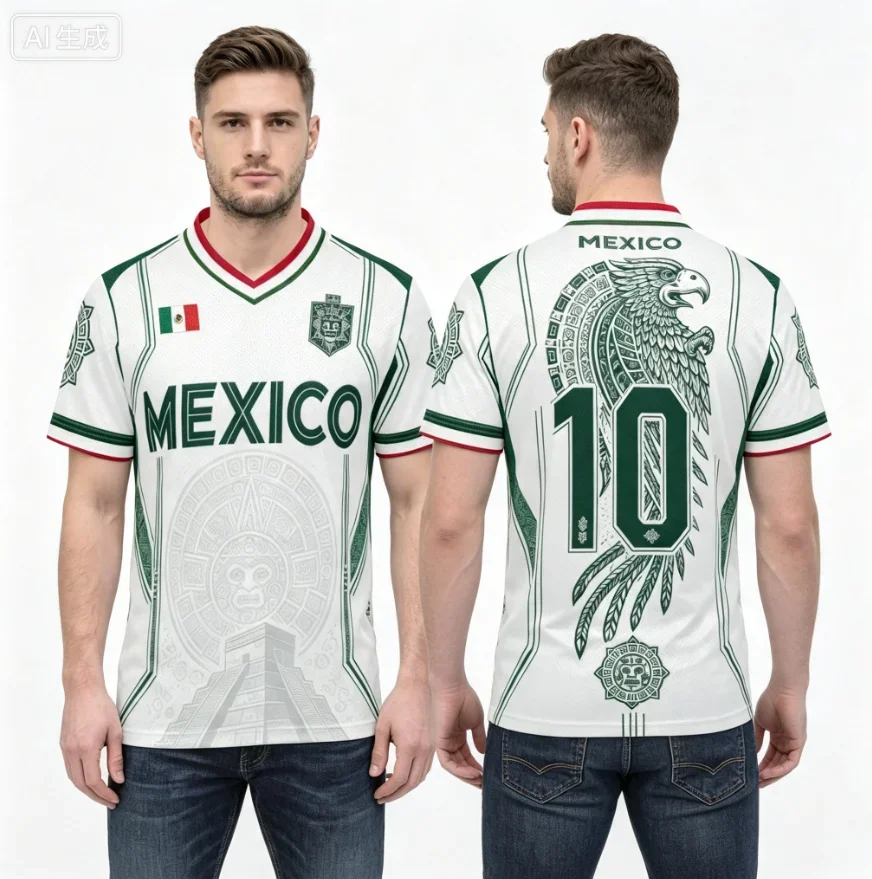 2026 Mexico Fan Football Training T-shirt 3D Printed Short-Sleeved Sports Shirt Men's and Women's T-shirts, Children's T-shirts