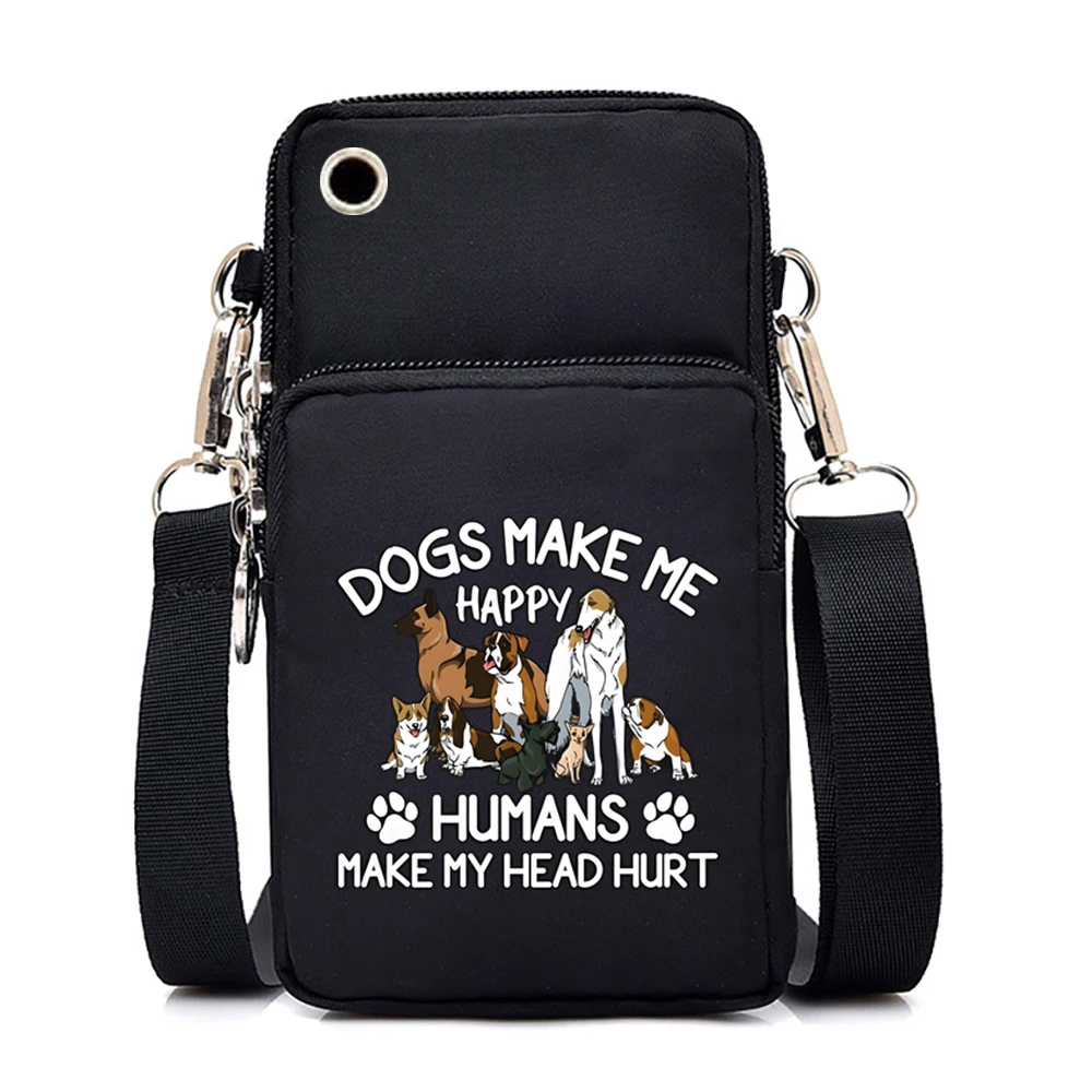 Dog Cat Paw Graphic Women's Mobile Phone Bag Harajuku Cartoon Female Handbag Animal Paw Lovers Small Crossbody Bags Mini Purse