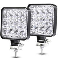 12V Waterproof Led Work Light Bar Square Spotlight 48W Work Light Headlight For Truck Off Road Night Driving Light For SUV