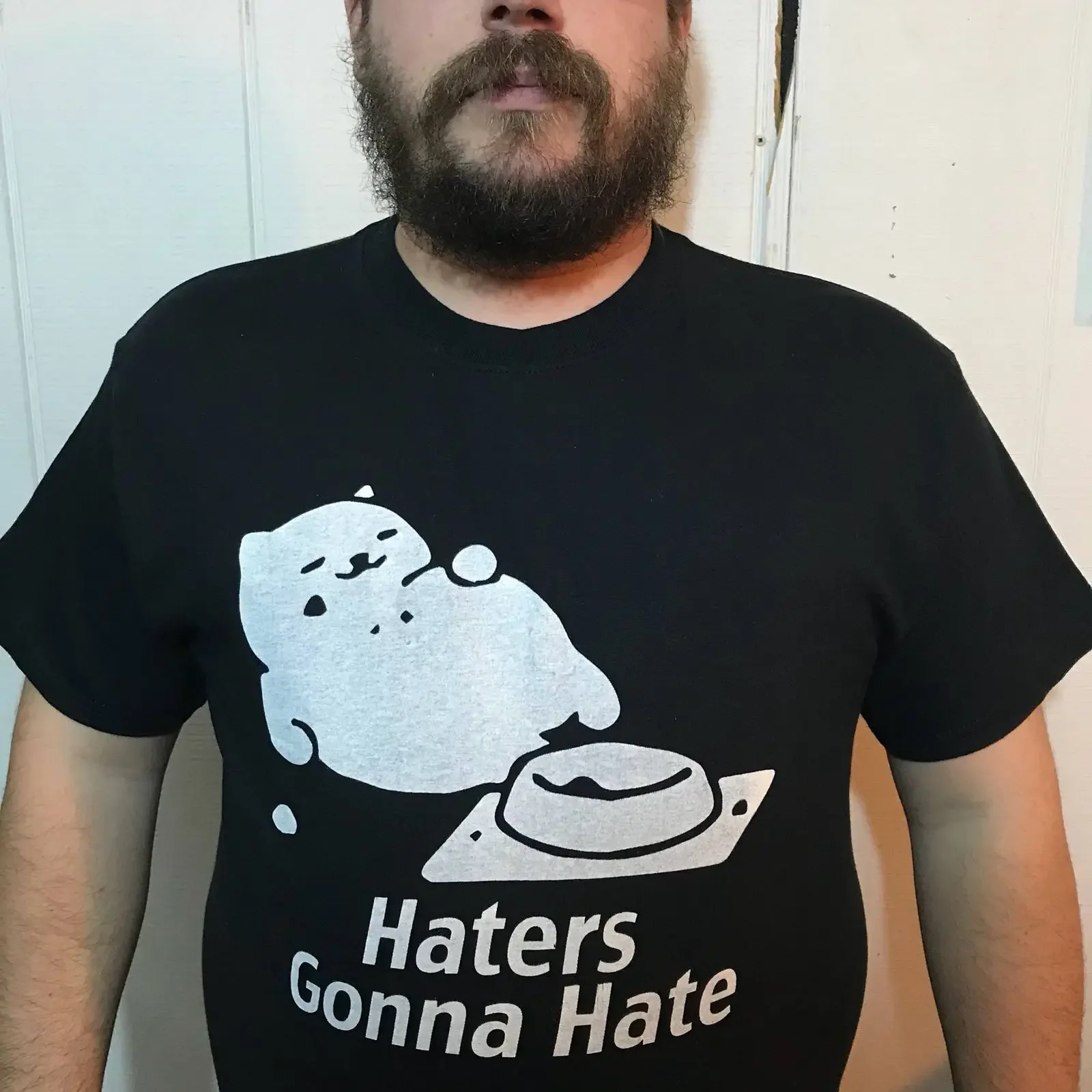 Haters Gonna Hate neko atsume t shirt vintage Washed fashion Comfortable Slightly Versatile streetwear designer clothes Soft