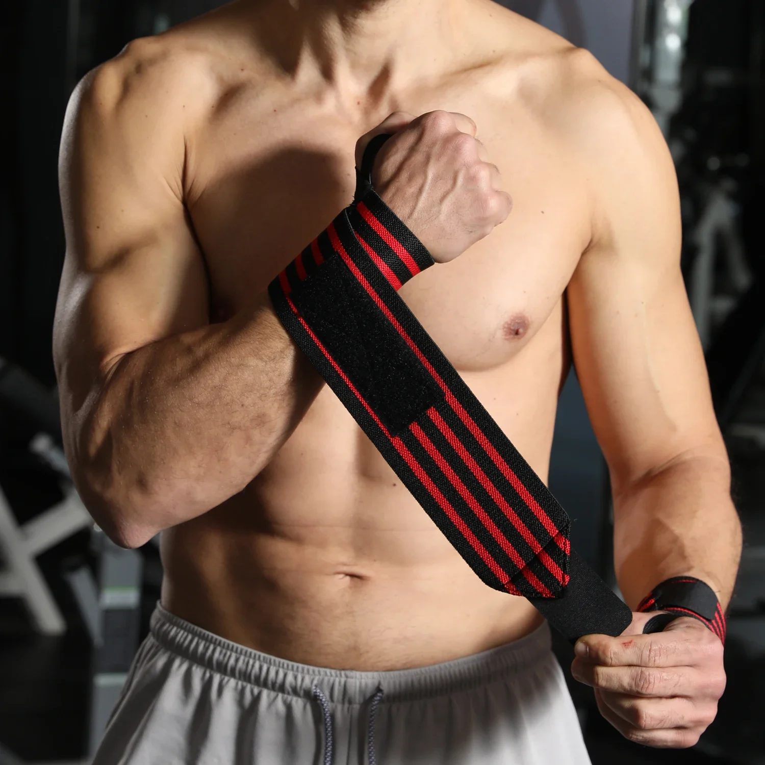 WOSWEIR-1 Pair Weightlifting Wristband, Wrist Wraps, Gym Fitness Straps Support , Sports Equipment