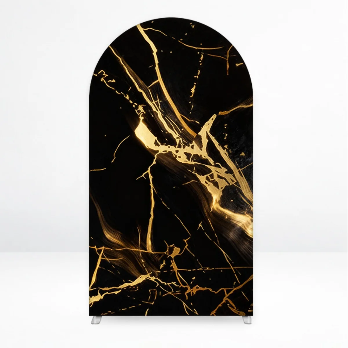Elegant Black and Gold glitter Starlight marble Pattern Arch Backdrop Cover Birthday Party Decor Photo Booth Backgrounds