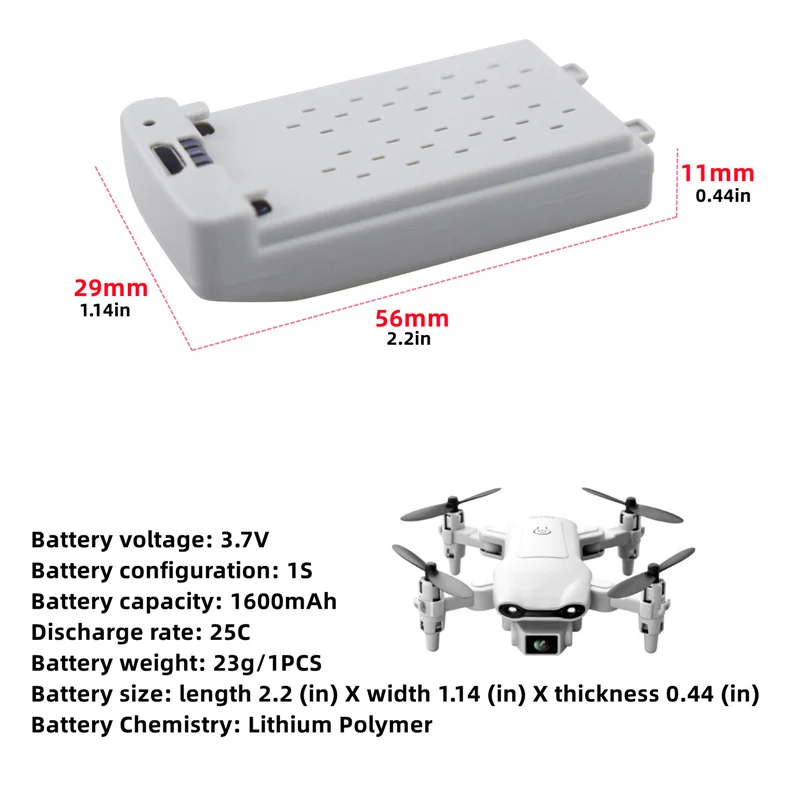 RC Drone Battery 3.7V 1600mAh Lipo Battery For 4DRC V9 4D-V9 Mini Folding HD Aerial Photography RC UAV Parts 3.7V Battery