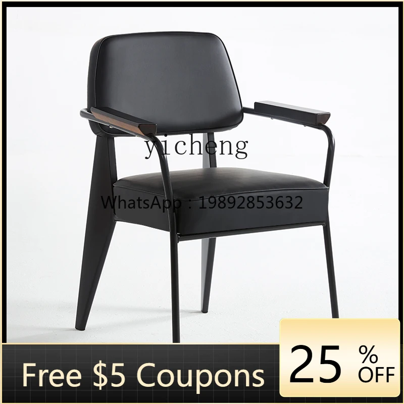 

ZZ ZK Industrial Style Dining Chair Coffee Shop Restaurant Soft Cushion Backrest Leisure Bar Iron Chair