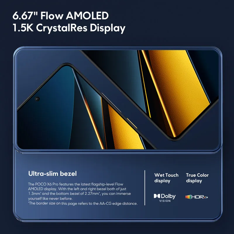 هاتف ذكي POCO X6 Pro 5G الإصدار العالمي 256 جيجابايت/512 جيجابايت MTK 8300-Ultra 6.67 بوصة AMOLED DotDisplay كاميرا 64 ميجابكسل NFC 67 وات شحن توربو