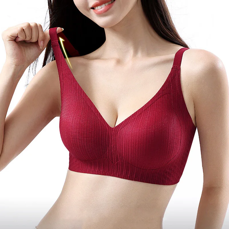 

Bra For Women Traceless Lingerie Small Breast Push-up Anti-sag Brassiere Comfortable Wireless Adjustable Massage Cup Underwear