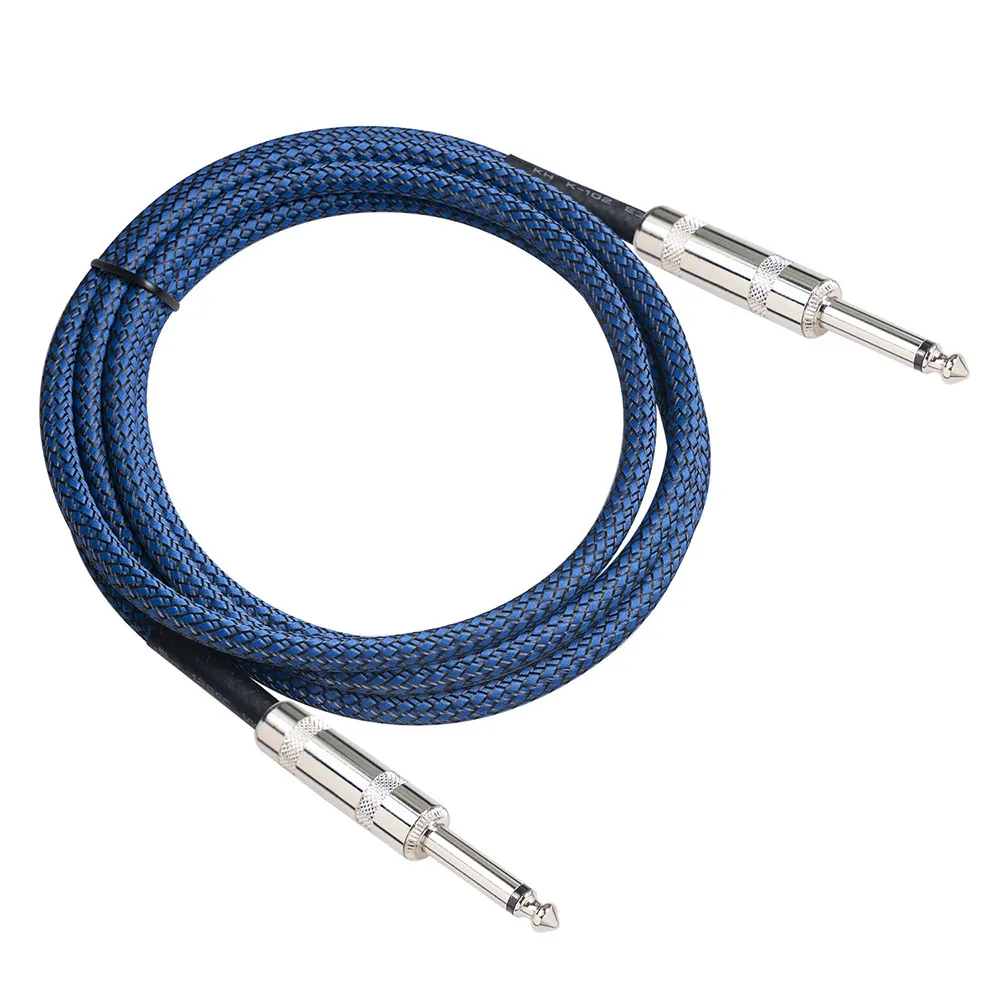 

Metal Plug Thickened 22AWG Pure Copper large Two Core 6.35 Male To Male Electric Guitar Audio Cable