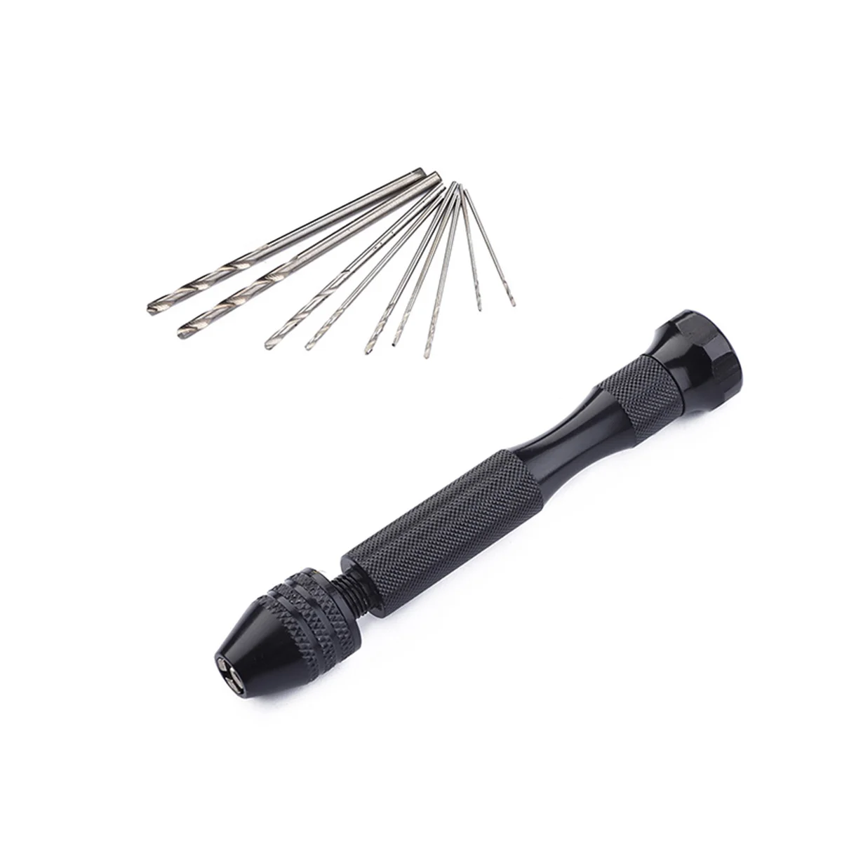

Black Precision Pin Vise Hand Drill with Drill Bits Set of 11 Pieces Rotary Tools for Models and Hobby
