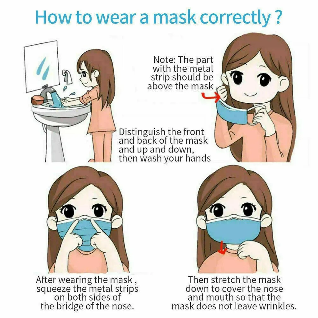 Disposable Face Mask 3Ply Protective Mask Mouth Cover