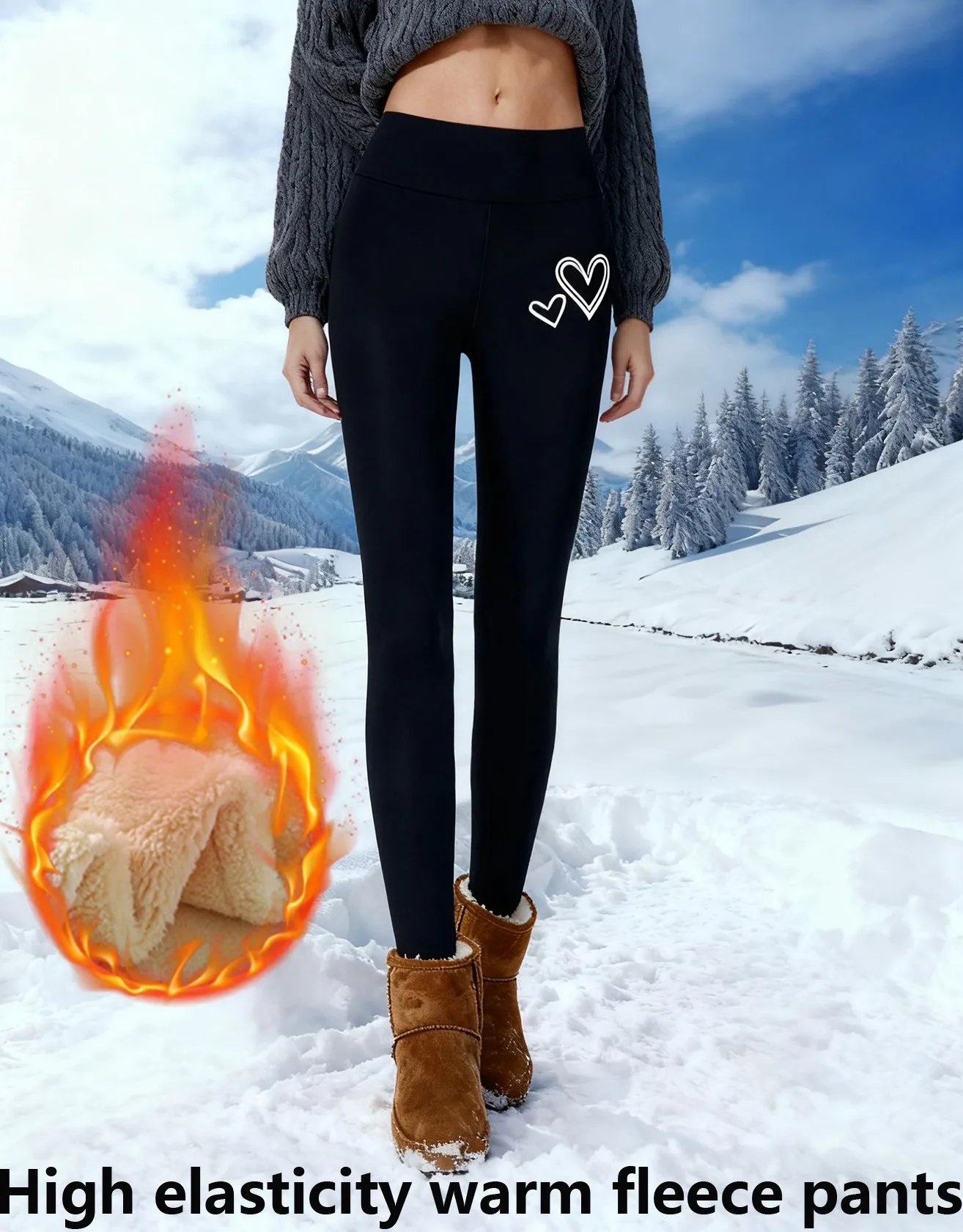 طماق للنساء، الخريف والشتاء، مبطنة بالصوف، عالية الخصر، أربعة اتجاهات قابلة للتمدد، للارتداء اليومي، التنقل، ملابس كاجوال، الرياضة، الجري، اللياقة البدنية، اليوغا #1