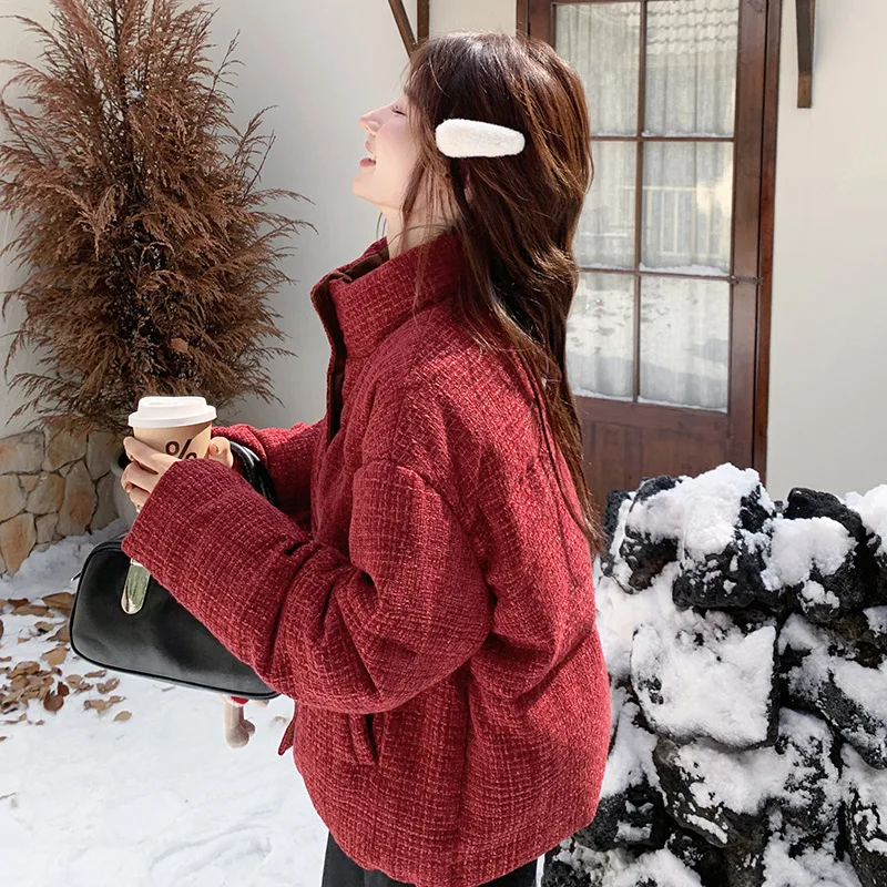 90 white duck down small fragrant style down jacket women short style 2025 winter new Korean version loose  bread jacket