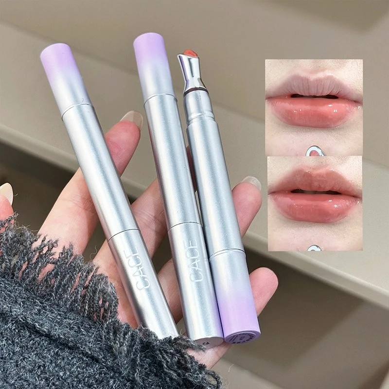 Brilho Labial Transparente Cristalino com Efeito Espelho, Hidratante e Transparente, Fácil de Aplicar e Clarear, Brilho Labial Diário