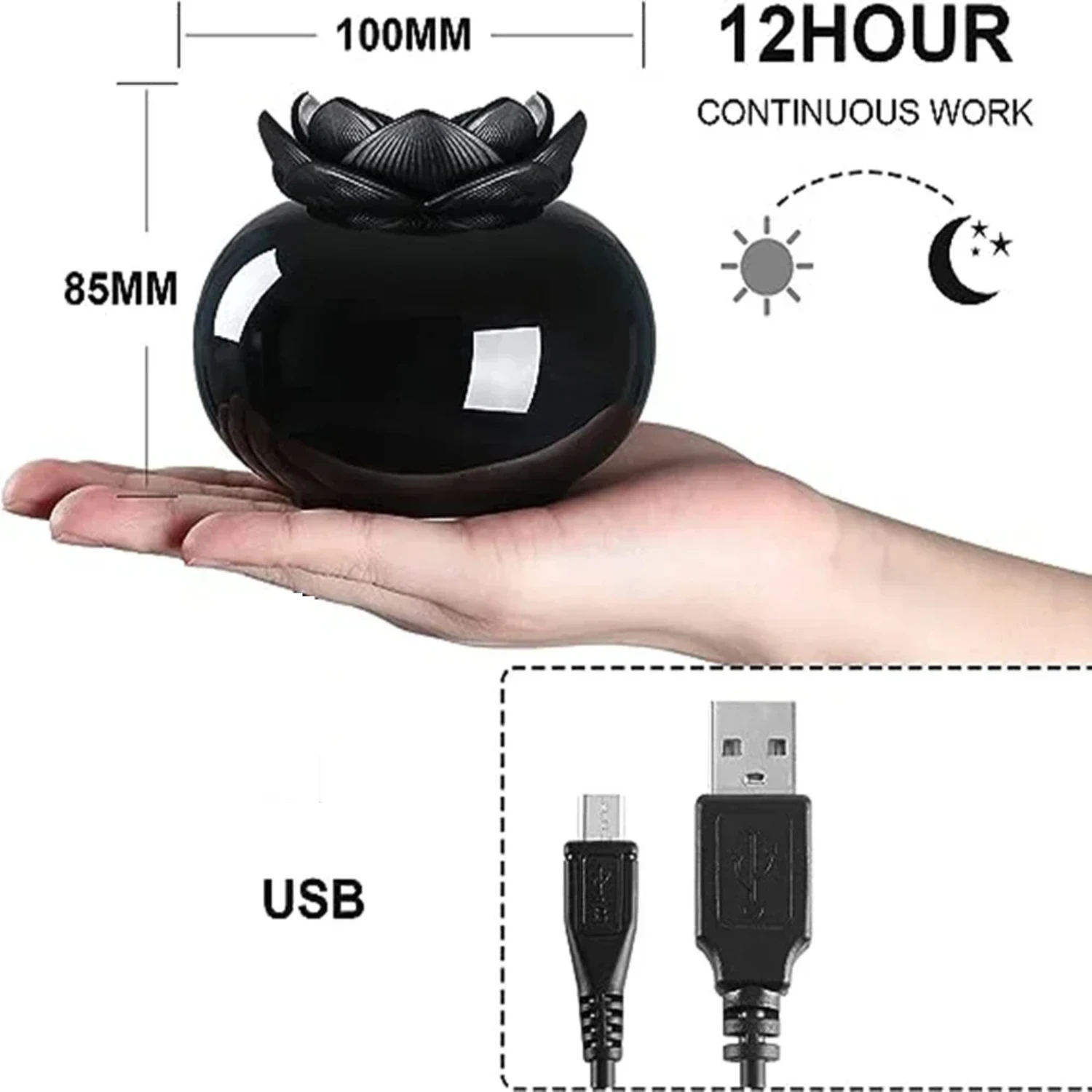 Umidificadores De Ar 200ml Cute Flower Essential Oil Diffuser Decorative Aromatherapy Car USB Mini Air Humidifier   Spa