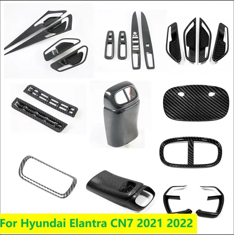 For Hyundai Elantra CN7 2021 2022 ABS Car Window Lift Swtich Cover Gear Shift Panle Cover Air Vent Cover Decoration Accessories