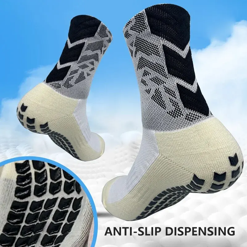 Men's Football Soccer Socks Anti Slip Non Slip Grip Pads for Football Basketball Sports Cycling Grip Socks