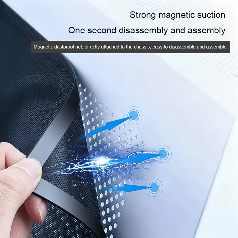 Chassis PVC dustproof mesh desktop host side panel cover cabinet speaker magnetic suction cover heat dissipation and ventilation