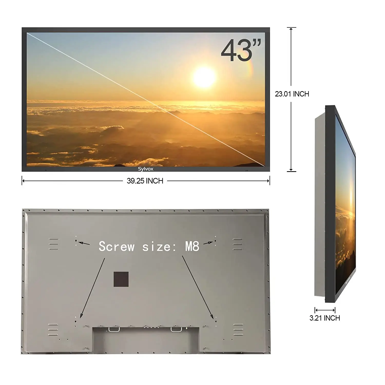 43 inch Partial Sun Readable Waterproof Outdoor TV 4K UHD HDR LED TV with Ultra-Thin High Resolution Outdoor Television in Patio