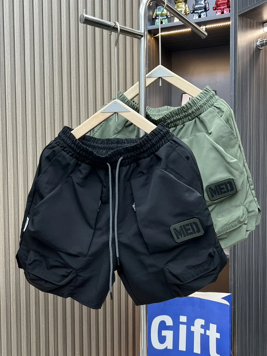 

Qui Dry, прямая спортивная одежда, рабочие брюки на открытом воздухе, мужские повседневные брюки с несколькими карманами, молодежные трендовые цветные летние орты