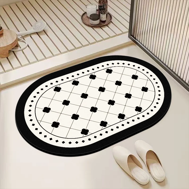 VIKAMA Monet Oil Painting Landscape Diatom Mud Bathroom Floor  Absorbent Quick drying Non slip Bathroom Light Luxury Foot Mat