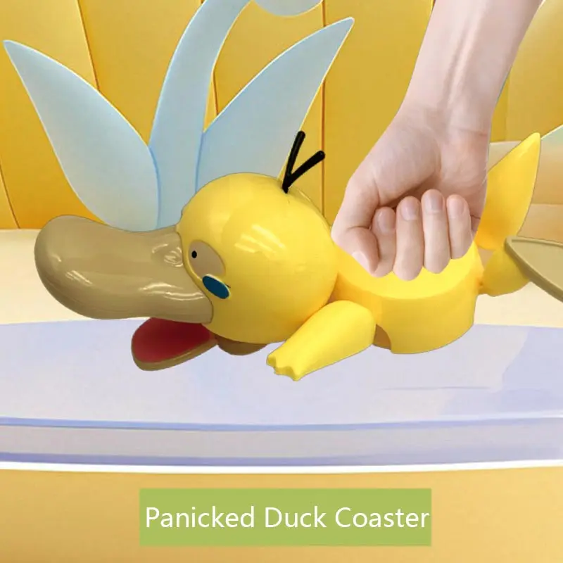 3D Cute Duck Coaster Panicking Duck Insulated Coaster Pressing Gaze Cute Humorous Decompression Desktop Ornament Decoration view 4