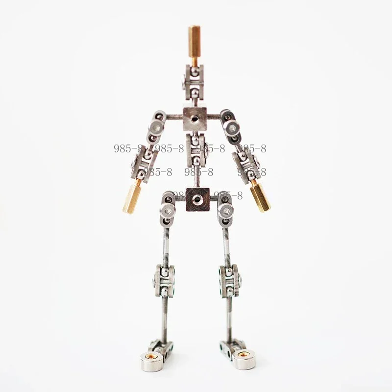 Stainless Steel Full Metal Stop Motion Figure Armature Flexible Wear-resistant DIY Animation Puppet Skeleton