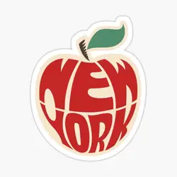 New York The Big Apple USA America Sticker for Laptop Decor Cute Cartoon Art Fashionable Public Suitcase